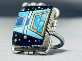 One Of The Most Unique Ever Vintage Native American Navajo Turquoise Sterling Silver Ring-Nativo Arts