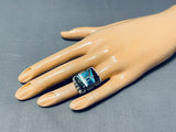 One Of The Most Unique Ever Vintage Native American Navajo Turquoise Sterling Silver Ring-Nativo Arts
