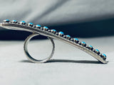 One Of The Most Unique Ever Vintage Native American Navajo Turquoise Sterling Silver Ring-Nativo Arts