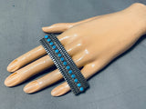 One Of The Most Unique Ever Vintage Native American Navajo Turquoise Sterling Silver Ring-Nativo Arts