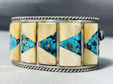 One Of The Most Unique Ever Vintage Native American Navajo Turquosie Sterling Silver Bracelet-Nativo Arts