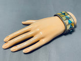 One Of The Most Unique Ever Vintage Native American Navajo Turquosie Sterling Silver Bracelet-Nativo Arts