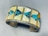 One Of The Most Unique Ever Vintage Native American Navajo Turquosie Sterling Silver Bracelet-Nativo Arts