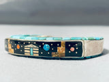One Of The Most Unique Native American Navajo Turquoise Inlay Sterling Silver Bracelet-Nativo Arts
