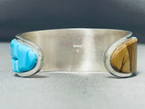 One Of The Most Unique Native American Navajo Turquoise Kachina Sterling Silver Bracelet-Nativo Arts