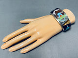 One Of The Most Unique Native American Navajo Turquoise Kachina Sterling Silver Bracelet-Nativo Arts
