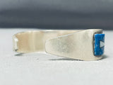 One Of The Most Unique Vintage Native American Navajo Turquoise Inlay Sterling Silver Bracelet-Nativo Arts