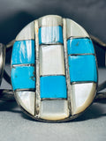 One Of The Most Unique Vintage Native American Navajo Turquoise Sterling Silver Bracelet-Nativo Arts