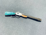 One Of The Most Unique Vintage Native American Navajo Turquoise Sterling Silver Pin-Nativo Arts