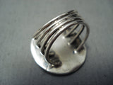 One Of The Most Unique Vintage Native American Zuni Turquoise Inlay Sterling Silver Ring-Nativo Arts