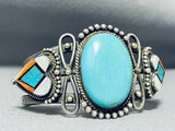 One Of The Most Unique Vintage Native American Zuni Turquoise Sterling Silver Bracelet-Nativo Arts