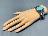 One Of The Most Unique Vintage Native American Zuni Turquoise Sterling Silver Bracelet-Nativo Arts