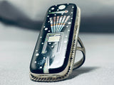 One Of The Tallest Most Intricate Native American Navajo Rturquoise Sterling Silver Ring-Nativo Arts