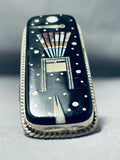 One Of The Tallest Most Intricate Native American Navajo Rturquoise Sterling Silver Ring-Nativo Arts