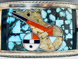 Opulent Native American Navajo Last Chance Turquoise Sterling Silver Coral Bracelet-Nativo Arts