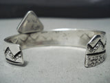 Opulent Vintage Native American Navajo #8 Turquoise Sterling Silver Bracelet-Nativo Arts