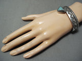 Opulent Vintage Native American Navajo #8 Turquoise Sterling Silver Bracelet-Nativo Arts