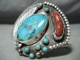 Opulent Vintage Native American Navajo Blue Diamond Turquoise Sterling Silver Bracelet Old-Nativo Arts
