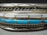 Opulent Vintage Native American Navajo Carico Lake Turquoise Sterling Silver Bracelet Old-Nativo Arts