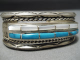 Opulent Vintage Native American Navajo Carico Lake Turquoise Sterling Silver Bracelet Old-Nativo Arts