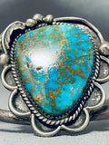 Opulent Vintage Native American Navajo Nevada Blue Turquoise Sterling Silver Bracelet-Nativo Arts