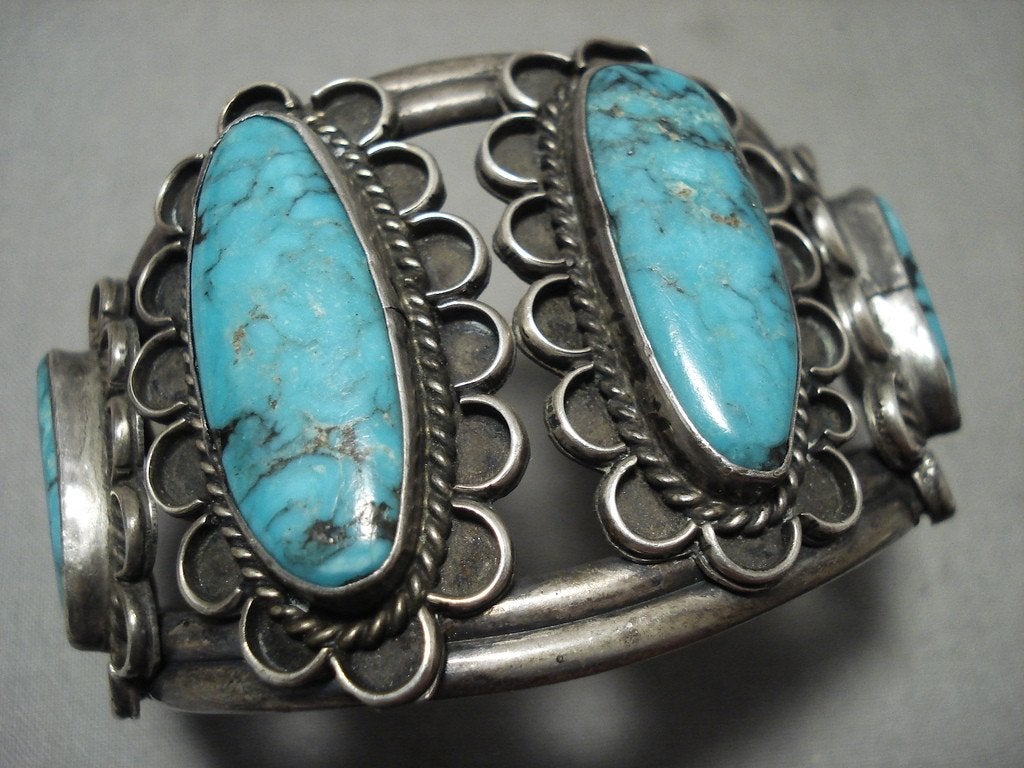 Opulent Vintage Navajo Blue Diamond Turquoise Native American