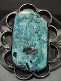 Opulent Vintage Navajo Variscite Native American Jewelry Silver Wave Bracelet Old-Nativo Arts