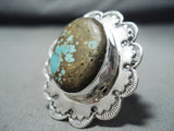 Ornamental Navajo #8 Turquoise Mine Sterling Silver Ring Native American-Nativo Arts