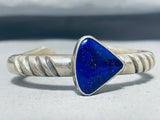 Orville Tsinnie (d.) Authentic Vintage Native American Navajo Lapis Sterling Silver Bracelet-Nativo Arts