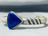 Orville Tsinnie (d.) Authentic Vintage Native American Navajo Lapis Sterling Silver Bracelet-Nativo Arts