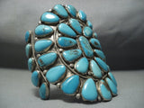 Ostentatious Vintage Navajo Turquoise Sterling Native American Jewelry Silver Bracelet!-Nativo Arts