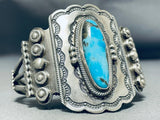 Outstanding Native American Navajo Bisbee Turquoise Sterling Silver Bracelet Signed-Nativo Arts