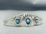 Outstanding Native American Navajo Sleeping Beauty Turquoise Sterling Silver Bracelet-Nativo Arts