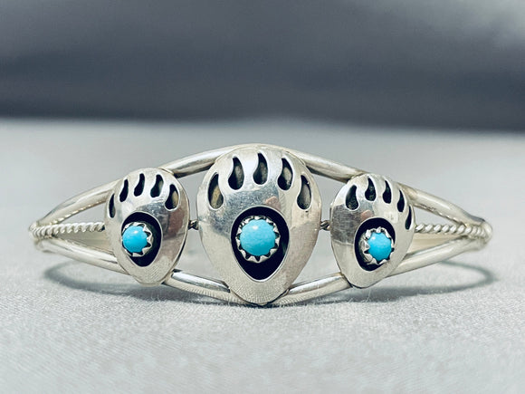 Outstanding Native American Navajo Sleeping Beauty Turquoise Sterling Silver Bracelet-Nativo Arts