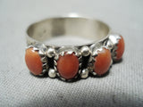 Outstanding Signed Native American Navajo Corals Sterling Silver Ring-Nativo Arts