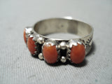 Outstanding Signed Native American Navajo Corals Sterling Silver Ring-Nativo Arts