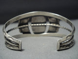 Outstanding Vintage Native American Jewelry Navajo Snake Eyes Turquoise Sterling Silver Bracelet-Nativo Arts