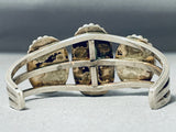 Outstanding Vintage Native American Navajo 3 Domed Turquoise Sterling Silver Huge Bracelet-Nativo Arts