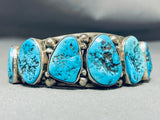 Outstanding Vintage Native American Navajo 7 Morenci Turquoise Sterling Silver Bracelet-Nativo Arts