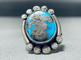 Outstanding Vintage Native American Navajo Godber Turquoise Sterling Silver Ring-Nativo Arts