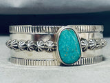 Outstanding Vintage Native American Navajo Kingman Turquoise Sterling Silver Bracelet-Nativo Arts