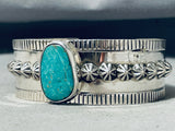 Outstanding Vintage Native American Navajo Kingman Turquoise Sterling Silver Bracelet-Nativo Arts