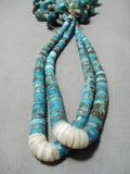 Outstanding Vintage Native American Navajo Royston Kingman Turquoise Necklace Old-Nativo Arts