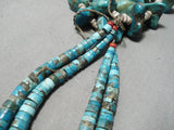 Outstanding Vintage Native American Navajo Royston Kingman Turquoise Necklace Old-Nativo Arts