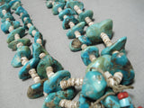 Outstanding Vintage Native American Navajo Royston Kingman Turquoise Necklace Old-Nativo Arts