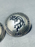 Outstanding Vintage Native American Navajo Sterling Silver Kokopelli Earrings-Nativo Arts