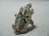 Outstanding Vintage Native American Navajo Turquoise Sterling Silver Ring-Nativo Arts