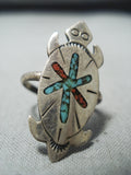 Outstanding Vintage Native American Navajo Turquoise Sterling Silver Ring-Nativo Arts