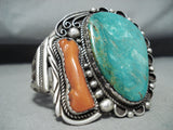 Outstanding Vintage Native American Zuni Royston Turquoise Sterling Silver Bracelet Signed-Nativo Arts