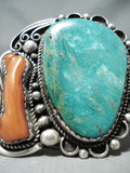 Outstanding Vintage Native American Zuni Royston Turquoise Sterling Silver Bracelet Signed-Nativo Arts